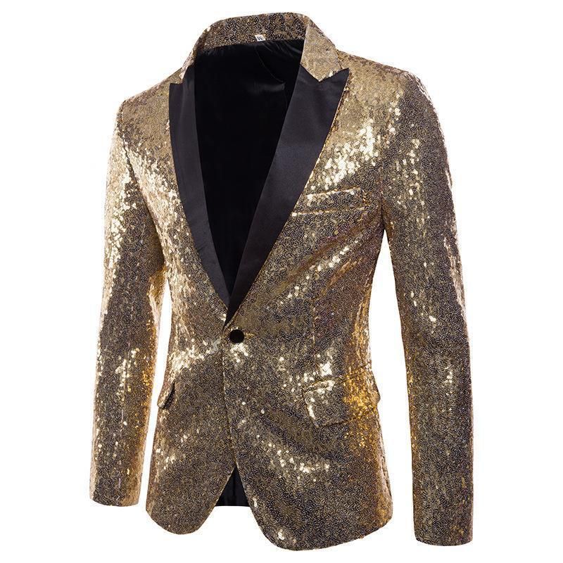 CT 2025 Performance Costume Gold Sequin Suit Plus Size Blazer Nightclub Men's Host Emcee Photo Studio Jacket_voghion.com