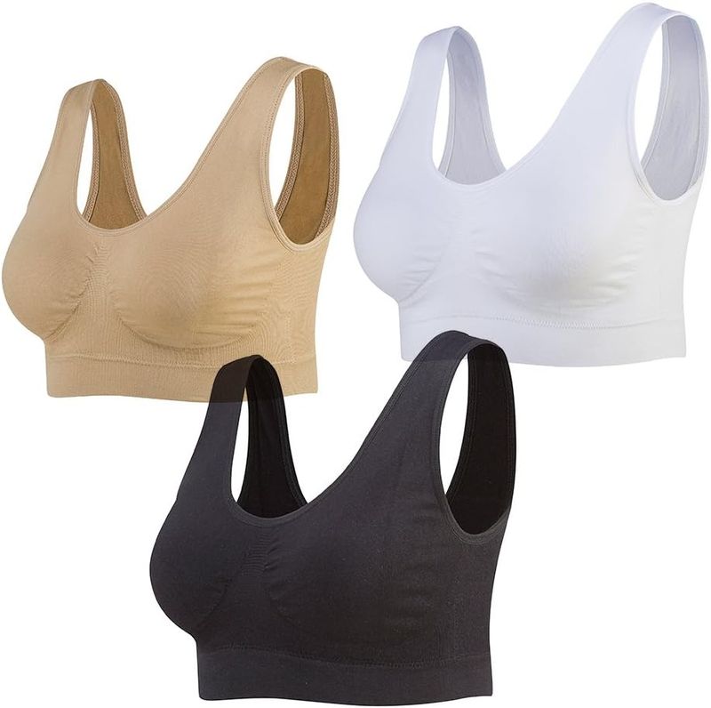 Lemef Soutiens-Gorge de sans Couture Sport Yoga sans Armature avec Coussinets Amovibles pour Femmes_voghion.com
