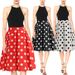 GraceChic X Cross-Border Women's Manufacturer Wholesale European And American Fashion Versatile Polka Dot Print Half Pleated Waist_voghion.com