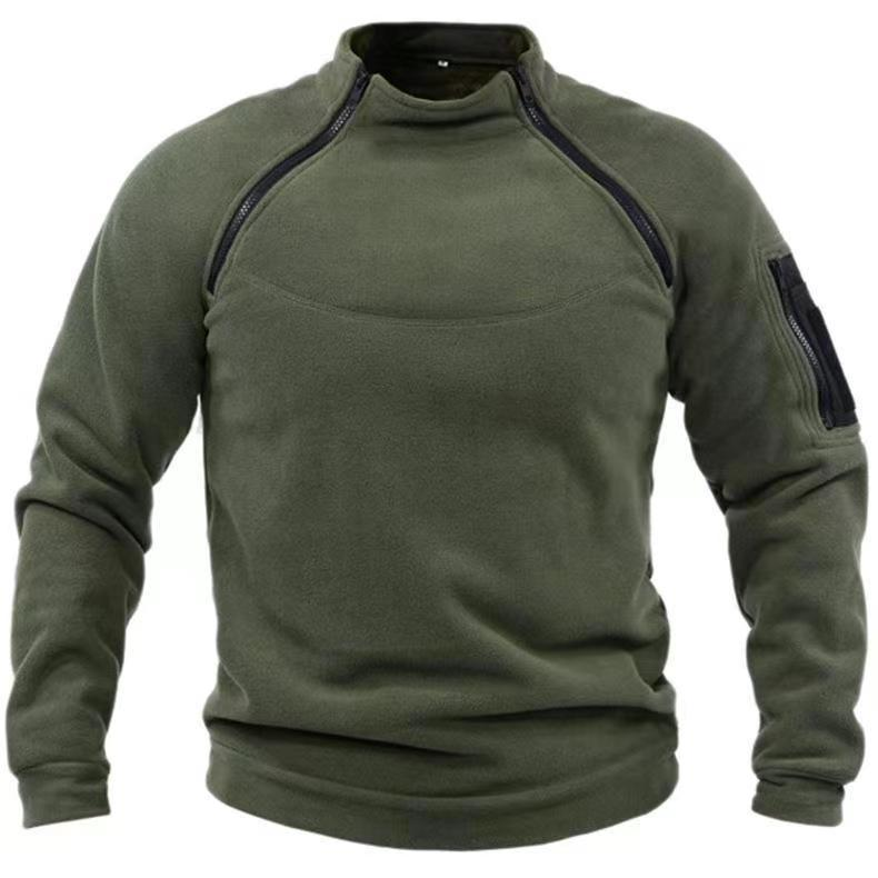 Pull à col montant pour hommes, ample, solide, extérieur, chaud, respirant, tactique, automne/hiver_voghion.com
