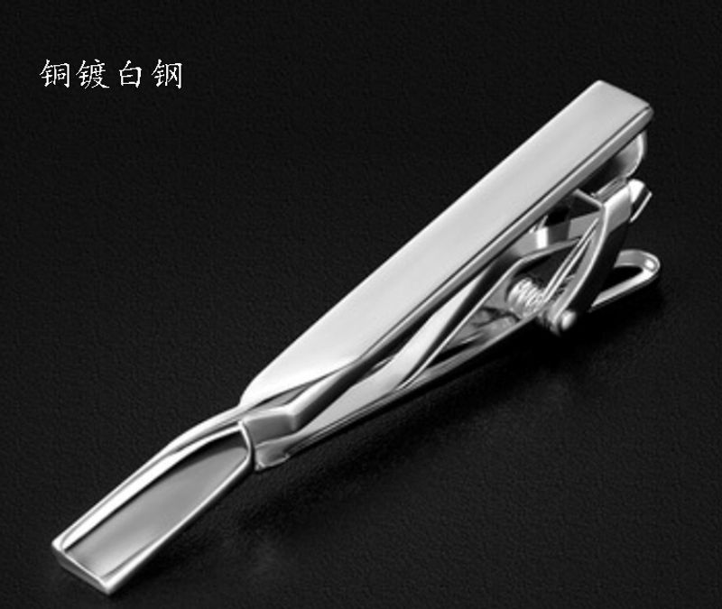 Pure copper metal genuine black tie clip laser laser gold tie card reverse twist tie clip gift_voghion.com