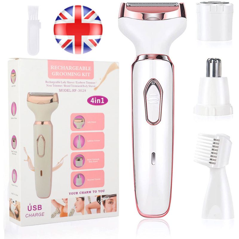Rasoir électrique 4 en 1 pour femme, épilation du visage, nez, sourcils_voghion.com