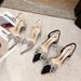2023 Rhinestone Sandals Wom, Fashionable And Sexy Pointed Toe Sandals, Closed-Toe High Heel Mules With Bowknot For_voghion.com