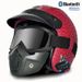Retro Electric Motorcycle Helmet With Bluetooth & Detachable Mask – 3/4 Open Face Design, Handcrafted ABS Shell_voghion.com