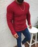 Men's sweater Fall and winter solid color slim-fit long-sleeved crew neck pullover sweater_voghion.com