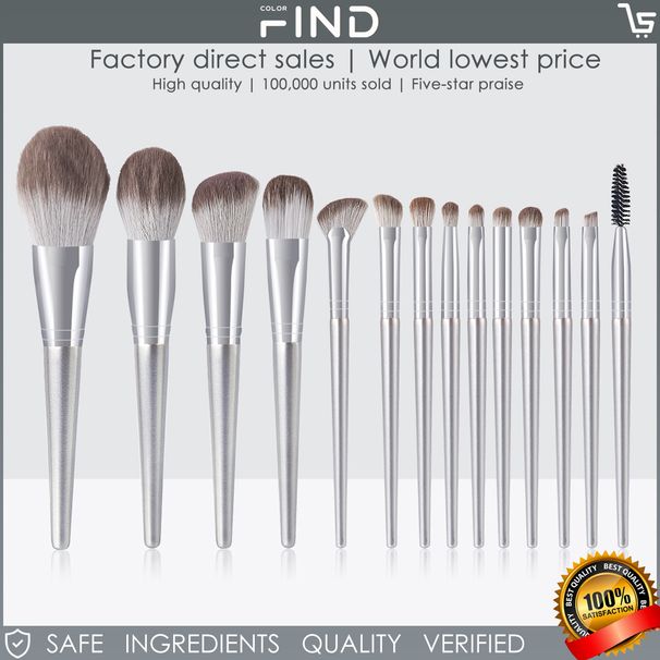 FINDCOLOR 14 gro professionellt Make-up Pinselset, fir den Heemgebrauch_voghion.com
