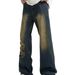 American retro drape denim jeans, men's hip-hop loose edge floor mop pants, street hip-hop design sense_voghion.com