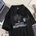 Waffel-Poloshirt für Herren im Sommer, amerikanische Modemarke, gutaussehendes, halbärmeliges T-Shirt mit Reißverschluss für Jugendliche_voghion.com
