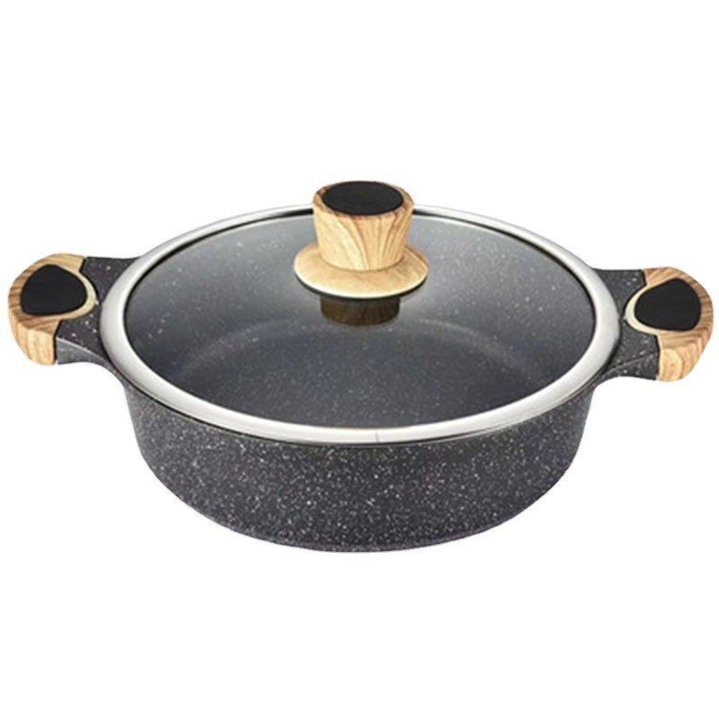 Korean style wheat rice stone shallow soup ear double bottom non stick stew household hot pot, induction cooker, gas_voghion.com