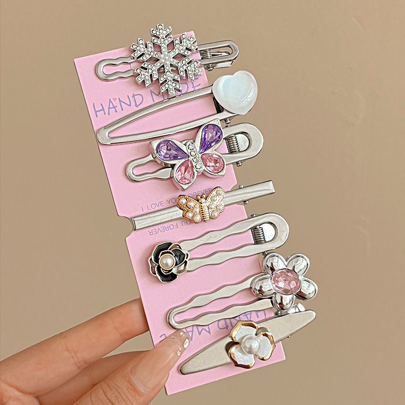Unisex y2k burtu metāla matu sprādze sieviešu pierei salauztiem sprādzieniem saspraudes iekšpuses Premium sense duck beak clip matu sprādze Matu aksesuāri_voghion.com