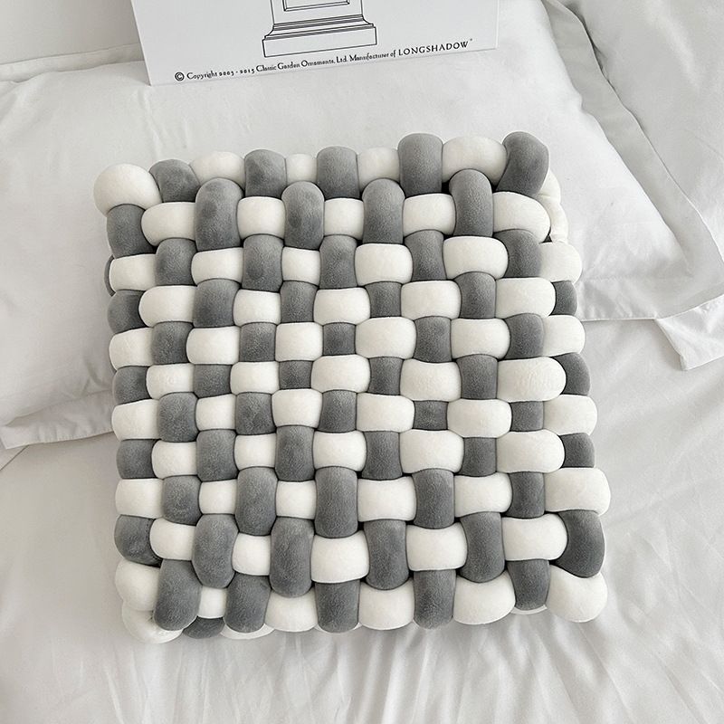 Accesorios para el hogar, almohada nórdica, exquisito cojín cuadrado tejido a juego para silla, respaldo de sofá, almohada de felpa, cojín decorativo para ventana salediza_voghion.com