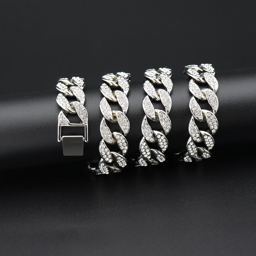 Collana con catena Hip Hop Miami da 15 mm, stile cubano alla moda, da uomo e da donna, con diamanti, stile sottile._voghion.com