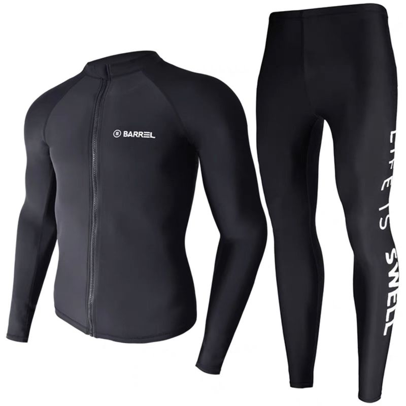 Maillot de bain deux pièces coréen pour hommes, séchage rapide, protection solaire, méduse, surf, amincissant, source chaude, manches longues_voghion.com