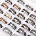 2025 New Arrivals 20 Pcs/Lot Wholesale Fashion Inlay Tree Timber Pattern Wood Stainless Steel Rings Jewelry For Women Men Party Gifts_voghion.com