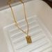 Simple Square Pendant Necklace Niche Fashion Light Luxury Collarbone Chain Versatile High-end Elegant Accessory_voghion.com