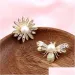 Spille, perle, fiori, api, insetti, zirconi, cristalli, strass, Fibbia per sciarpa, colletto della camicia, spilla, cappello, accessori per abbigliamento_voghion.com
