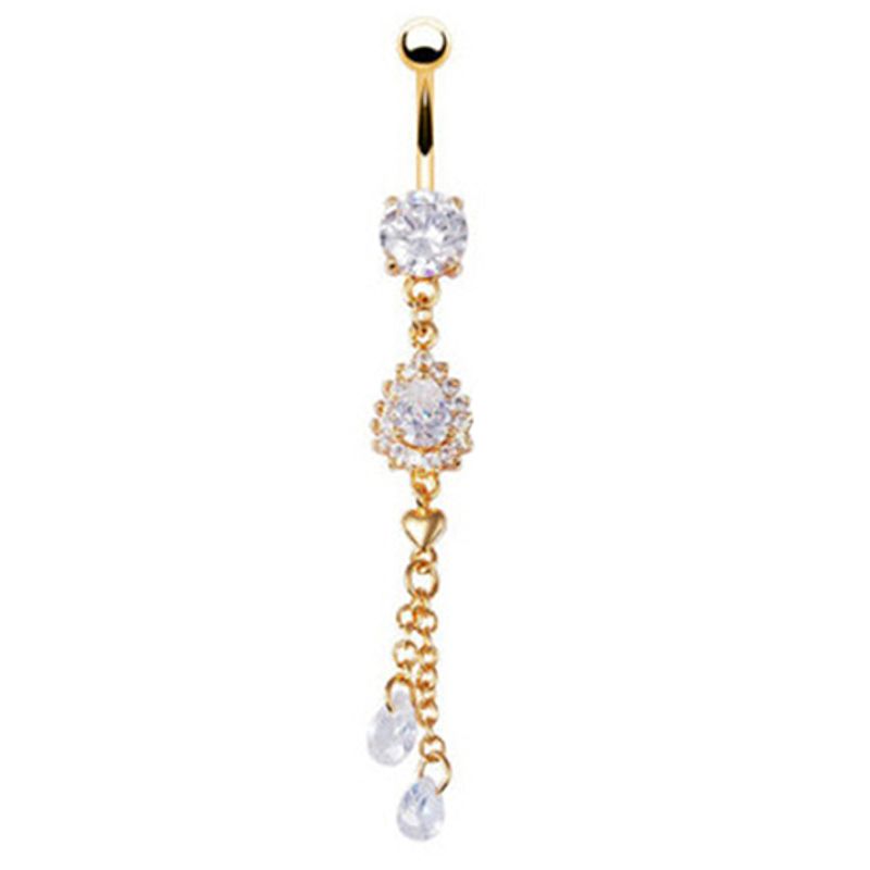 Temizle Rhinestones Dangle Halter Göbek göbek piercingi Göbek Halkası Vücut Pirsing_voghion.com