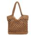 Dame, handgehäkelte Tasche, trendige weibliche Wald-Stil, tragbar, One-Shoulder-Urlaub, Strand, Strohtasche,_voghion.com