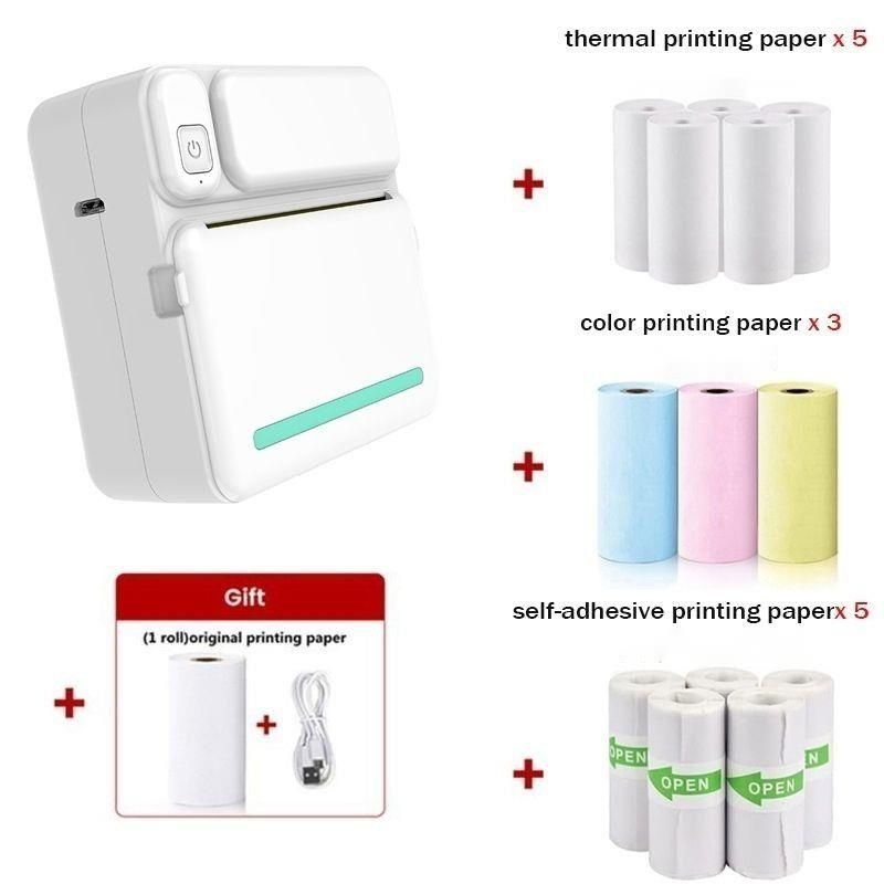 Brand New Bluetooth Wireless Student Office Mini Thermal Error Label Text Photo Printing Pocket Printer_voghion.com