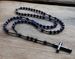 Vente chaude 6mm Lapis Lazuli Pierre Perle Hématite Pour Hommes Femmes Catholique Christ Chapelet Croix Pendentif Collier Dropshipping_voghion.com
