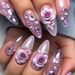 Almond Handmade Wear On Nail High Grade Purple Rose Rhinestone Nail Art Patch Wear On Nail_voghion.com