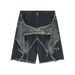 Men's Clothing Shorts Star Distressed Loose Five Point Pants Trendy Straight Jeans_voghion.com