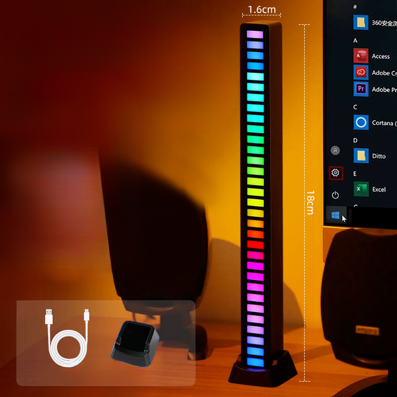 【 Store Hot Sale 】 Rhythm RGB controlled Music Computer Desktop Sound Atmosphere Pickup Light_voghion.com