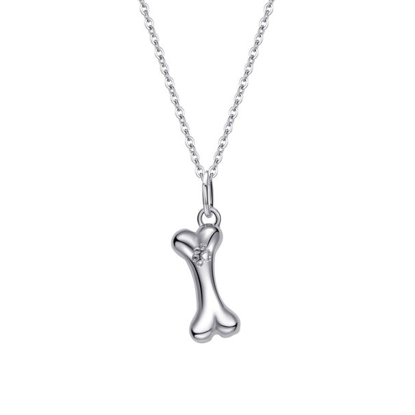 Collana in argento puro con zampa di cane Wang Yibo, stesso osso, personalità semplice, design versatile per uomo e donna, stile cool_voghion.com