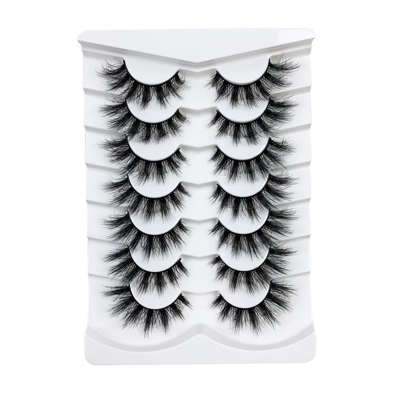 3D False eyelashes 7 pairs of thick natural stereo curl fluffy eyelashes_voghion.com