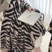Zebra Pattern Sofa Knitted Half Nap Decoration Bed End Towel Soft Veet Blanket_voghion.com