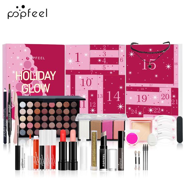 Makeup Sets POPFEEL Makeup Set Eye Shadow Lipstick Eyebrow Pencil Combination Cosmetics Set Christmas 24 Pieces_voghion.com