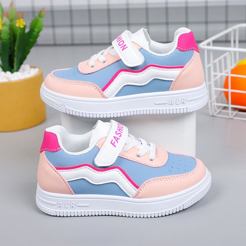 Mother & Kids Children's sports shoes 2024 spring and autumn new girls running shoes non-slip children's white shoes elementary school students shoes_voghion.com