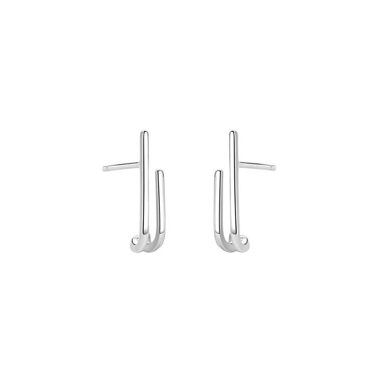 Tiqi's Minimalist Niche S Sterling Silver Double-layer Line For Women, Korean Version, Small And Fresh C-shaped_voghion.com