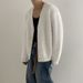 MYQ Nerzsamt V-Ausschnitt Strickjacke Jacke Herren Herbst Korean Lazy Style Loose Outer Wear Nischenpullover_voghion.com