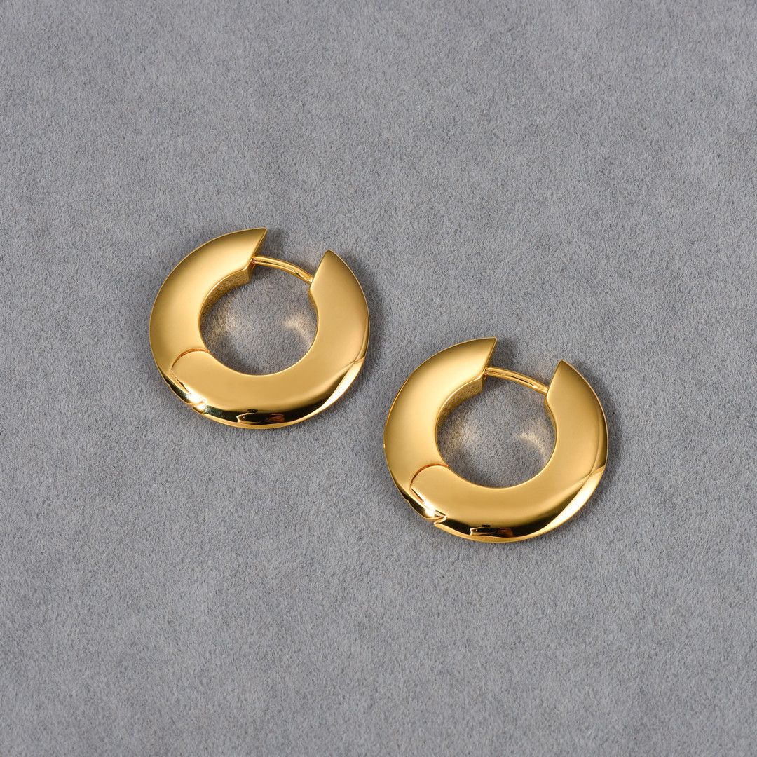 Orecchini a cerchio minimalisti da donna - Orecchini geometrici in oro e argento per donna, design semplice ed elegante, ipoallergenici e leggeri_voghion.com