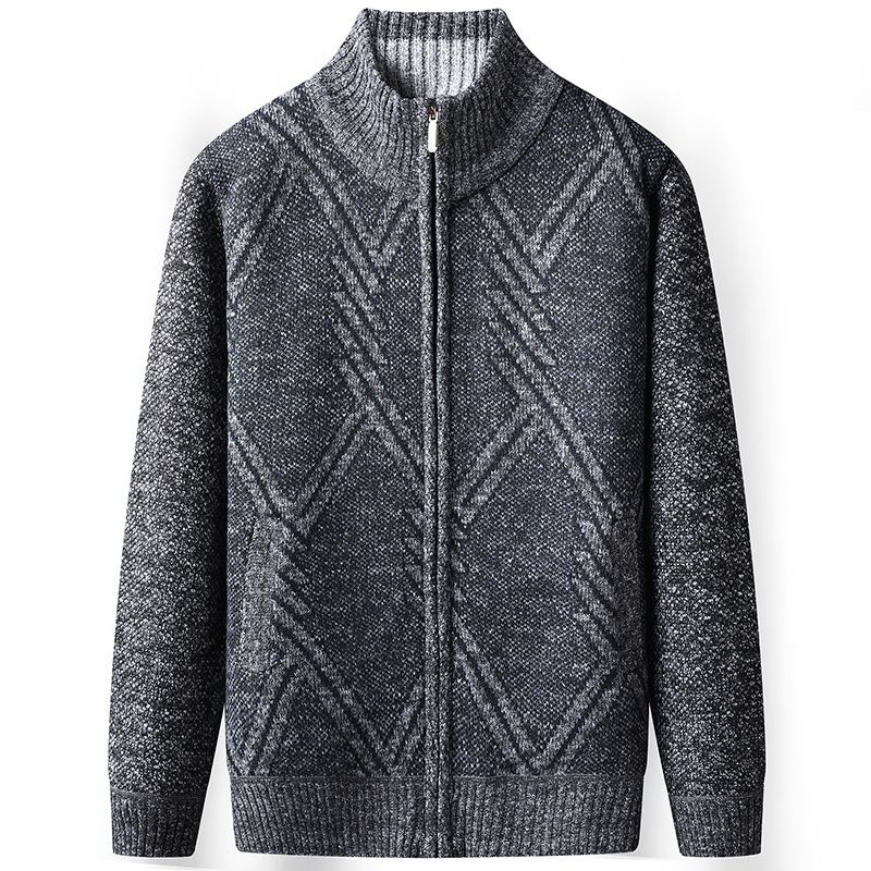 Suéter informal de terciopelo con cuello alto para hombre: chaqueta gruesa de invierno para otoño e invierno, suave y cálida, elegante._voghion.com