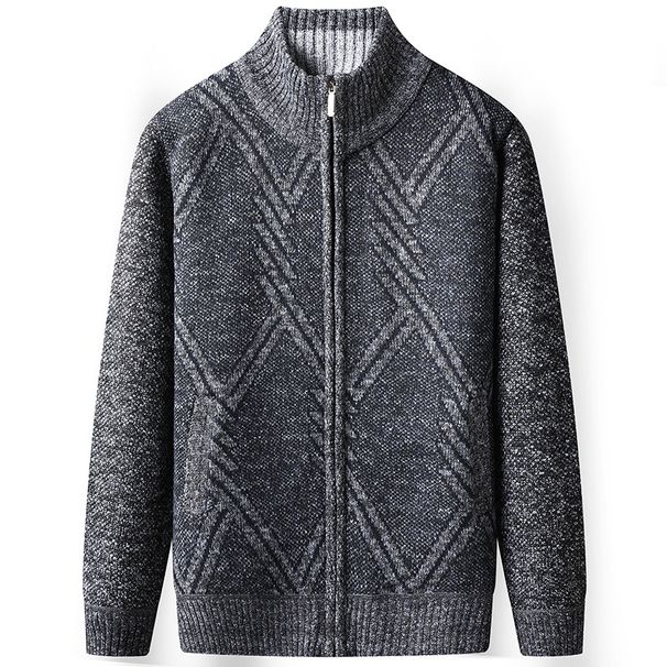 Suéter informal de terciopelo con cuello alto para hombre: chaqueta gruesa de invierno para otoño e invierno, suave y cálida, elegante._voghion.com