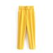 Women's casual pants with slightly stretchable slimming belt decoration solid color straight style suit nine-point pants_voghion.com