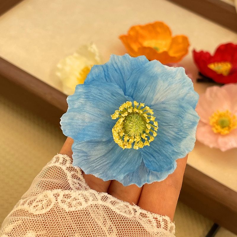 New Spring And Summer Simulation Poppy Flower Hairpin Pure Desire Atmosphere Side Clip Photo Hair Accessories Super Fairy Head Flower Hairpin_voghion.com