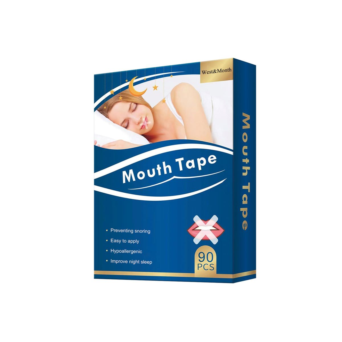 Schnarchen-Linderung Oral Tape këmmert sech ëm de Schlof, verhënnert Schnarchen, mécht de Mond op an stoppt de Schnarchen-Tape_voghion.com
