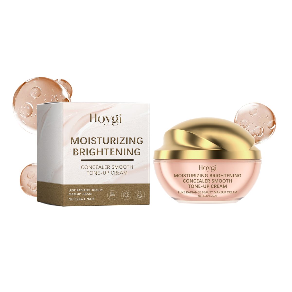 Hoygi Moisturizing Concealer Cream To Cover Blemishes Lazy Refresh Moisturizing Hydrating Nude Brightening Foundation_voghion.com