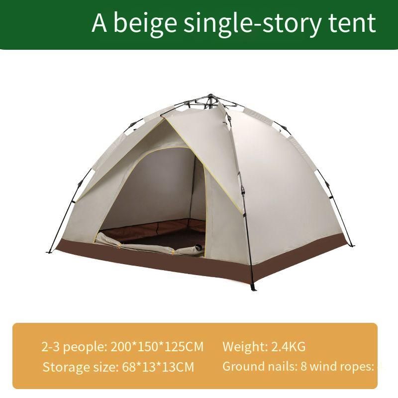 3-4 People Driving Camping Tent Outdoor Camping Automatic Quick Opening Tent Rain Protection And Sun Protection Portable Tent_voghion.com
