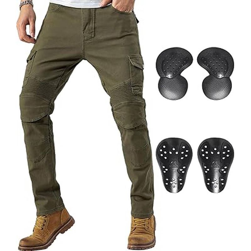 Motorcycle Pants For Men Motocross Riding Pants Motorbike Riding Denim Jeans Adventure Trousers With CE Armor_voghion.com