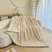 Double Layer Taffeta Same Color Lambskin Car Blanket Gift Solid Color Sofa Blanket - 1PC_voghion.com