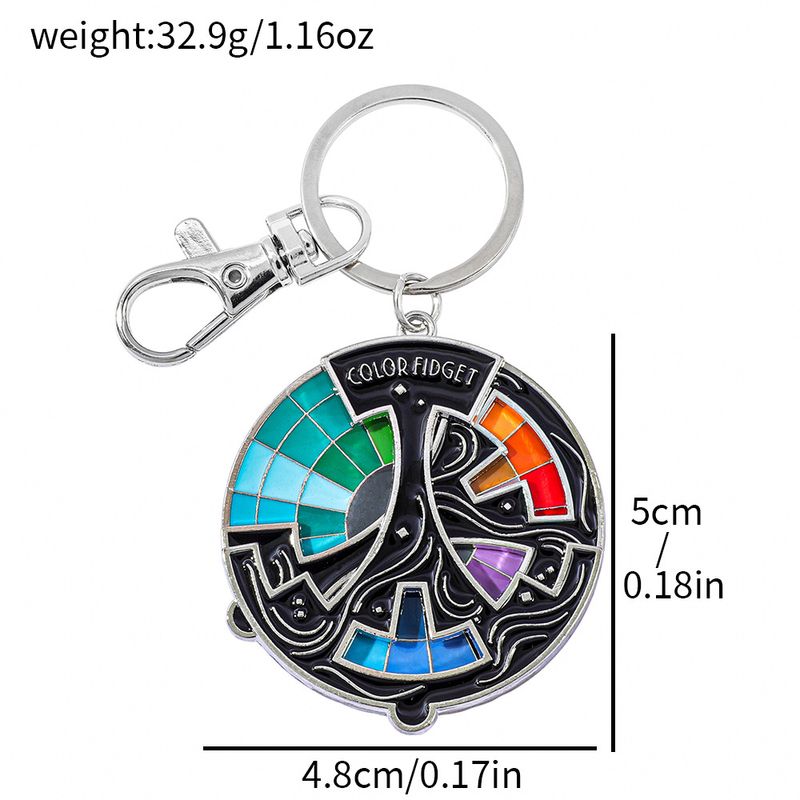 New ColorFidgetEnamelPin Color Rotating Zinc Alloy Keychain Decoration Pendant_voghion.com