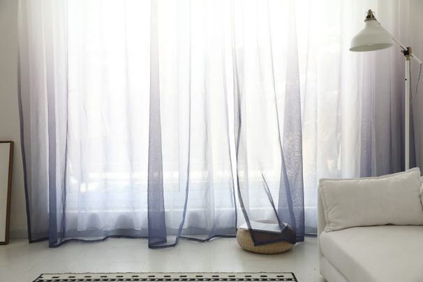 Pure Color Full Dolly Gradient Printing Window Screen Curtain Cloth Linen Curtain Rod Bag Buttonhole_voghion.com