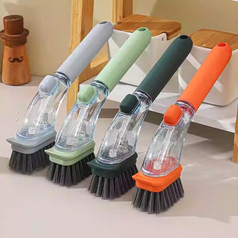 Household Pot Scrubber Anti-Splash Multi-Functional Dormitory Kitchen With Press Cleaner Integrated Brush_voghion.com