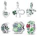 Women's Jewelry Green Horseshoe Tree Of Life Four Leaf Clover Pendant Beads DIY Jewelry Accessories Bracelet Copper Plated 925 Silver_voghion.com