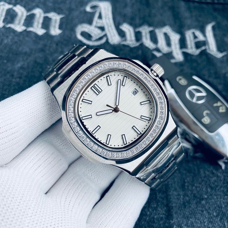 Baida Precision 316 Vollautomatische mechanische Feili wasserdichte Nautilus-Uhr mit Stahlband, Originalschnalle, leuchtend_voghion.com