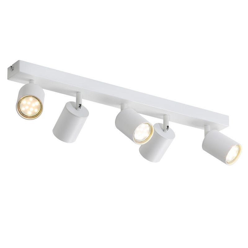 Deckenlampe Weiß LED-330 Grad Schwenkbarer Deckenstrahler Für GU10-Deckenlampe, 5 Lampen, Moderne Flurlampe Mit Industriellem Stil_voghion.com